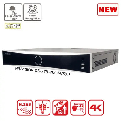 12MP DS-7732NXI-I4/S(C)) 32 Channel 4 SATA DeepMind Facial Recognition NVR Hikvision DeepMind  VoIP Supplies