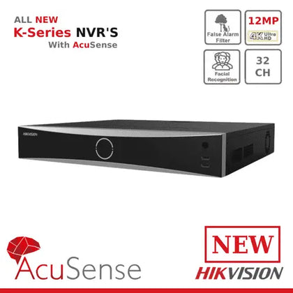 12MP DS-7732NXI-K4/16P 32 Channel 4 SATA AcuSense Facial Recognition NVR Hikvision Hikvision  VoIP Supplies