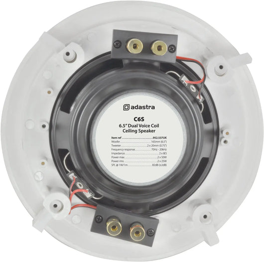 16.5cm (6.5") Dual Voice Coil Ceiling Speaker with Dual Tweeters Adastra   VoIP Supplies