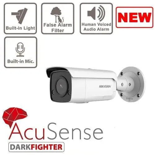 2MP DS-2CD2T26G2-ISU/SL AcuSense Strobe Light and Audible Warning Fixed Bullet Network Camera & MIC Hikvision Bullet  VoIP Supplies