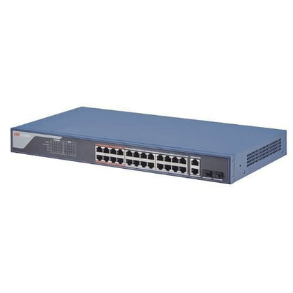 Hikvision DS-3E1326P-SI Pro Series 24-Port Managed PoE Switch, 24 × 10-100 Mbps PoE RJ45, 30W