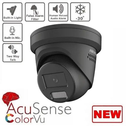 4MP DS-2CD2347G2-LSU/SL ColorVu Turret Network Camera W/ Mic & Speaker Two Way Audio - 2.8mm Black Hikvision Hikvision  VoIP Supplies