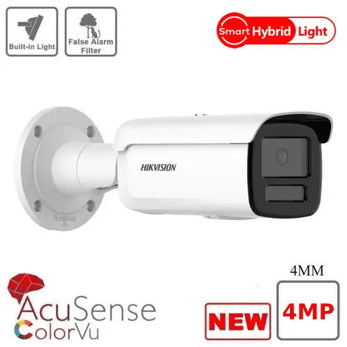 4MP Hikvision DS-2CD2T47G2H-LI (eF) Smart Hybrid Light with ColorVu IP Bullet Camera - 4MM - New Hikvision Hikvision  VoIP Supplies