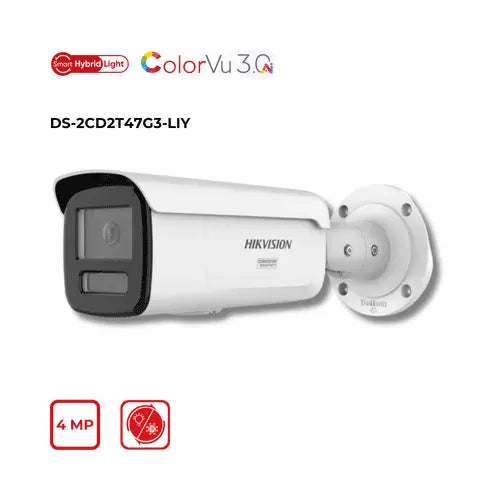 4MP Hikvision DS-2CD2T47G3-LIY(2.8mm) Smart Hybrid Light with ColorVu Fixed Bullet Network Camera Hikvision Hikvision  VoIP Supplies
