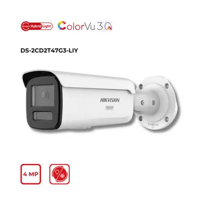 4MP Hikvision DS-2CD2T47G3-LIY(2.8mm) Smart Hybrid Light with ColorVu Fixed Bullet Network Camera Hikvision Hikvision  VoIP Supplies