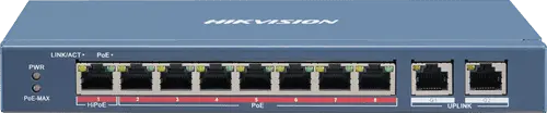 8 Port DS-3E0310HP-E 100 Mbps Long-Range Unmanaged PoE Switch with 2 Uplinks Hikvision PoE  VoIP Supplies