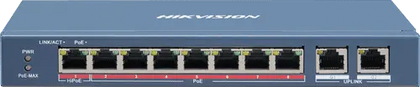 8 Port DS-3E0310HP-E 100 Mbps Long-Range Unmanaged PoE Switch with 2 Uplinks Hikvision PoE  VoIP Supplies
