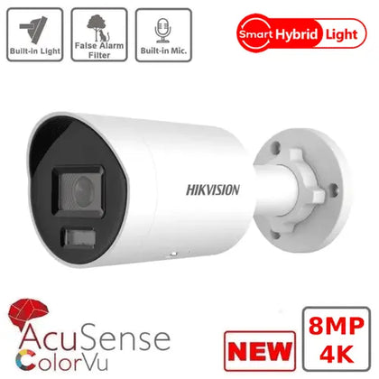8MP Hikvision DS-2CD2087G2H-LIU 8MP Smart Hybrid ColorVu and IR Acusense Mini Bullet 2.8mm/4mm Hikvision Hikvision  VoIP Supplies