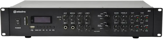 A4 Dual Stereo PA Amplifier Adastra Commercial Audio  VoIP Supplies
