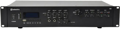 Adastra A2 2 Channel Stereo PA Amplifier, 2 x 200W, 4Ohm with Bluetooth connectivity Adastra Commercial Audio  VoIP Supplies