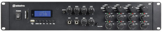 Adastra A8 4-Zone / 8-Channel Stereo Mixing Amplifier, 8x200W Adastra   VoIP Supplies