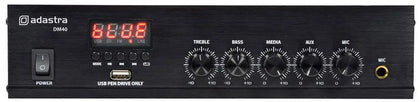 Adastra DM40 40W 100V / Low Impedance Mixer Amplifier with Bluetooth, USB & FM Tuner Adastra Commercial Audio  VoIP Supplies