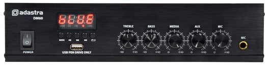 Adastra DM60 60W 100V / Low Impedance Mixer Amplifier with Bluetooth, USB & FM Tuner Adastra Adastra  VoIP Supplies