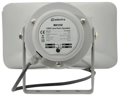 Adastra RH15V - 15W 100V Line, IP66 Rectangular Outdoor Horn Speaker Adastra Commercial Audio  VoIP Supplies