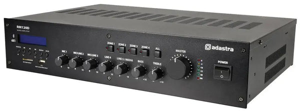 Adastra RM120D 120W 4-Zone 100V Line Mixer Amplifier with Bluetooth & DAB Adastra Commercial Audio  VoIP Supplies