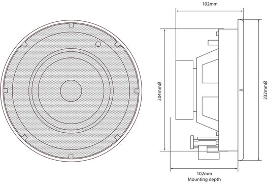 Adastra SL6 - 6.5 inch 40W In-Ceiling Speakers, 8 Ohms (Sold in Pairs) Adastra Commercial Audio  VoIP Supplies