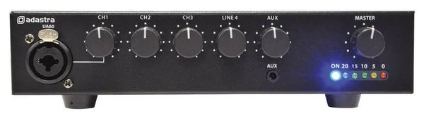 Adastra UA60 Compact 60W 100V Mixer Amplifier Adastra Commercial Audio  VoIP Supplies