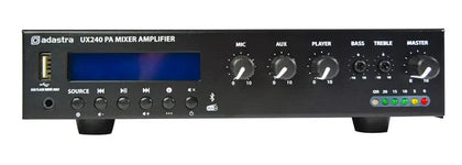 Adastra UX240 Compact 240W 100V Mixer Amplifier with Bluetooth & DAB Radio Adastra Commercial Audio  VoIP Supplies