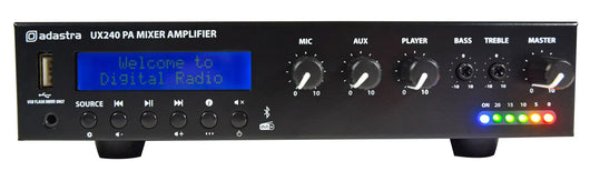 Adastra UX240 Compact 240W 100V Mixer Amplifier with Bluetooth & DAB Radio Adastra Commercial Audio  VoIP Supplies
