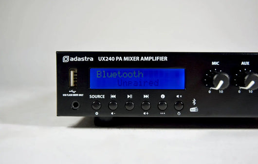 Adastra UX240 Compact 240W 100V Mixer Amplifier with Bluetooth & DAB Radio Adastra Commercial Audio  VoIP Supplies