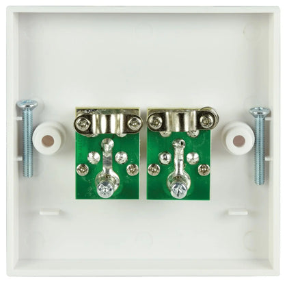Double F-Type Screw Wallplate AV:Link Commercial Audio  VoIP Supplies