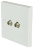 Double F-Type Screw Wallplate AV:Link Commercial Audio  VoIP Supplies