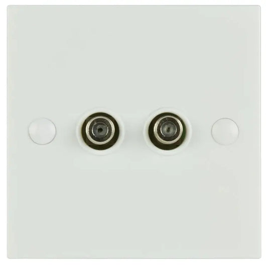 Double F-Type Screw Wallplate AV:Link Commercial Audio  VoIP Supplies
