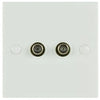 Double F-Type Screw Wallplate AV:Link Commercial Audio  VoIP Supplies