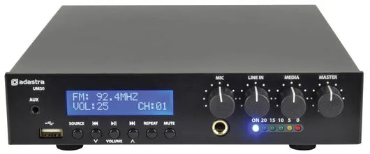 Fonestar PROX-30 Compact 30W PA Mixer Amplifier with USB, 100V/4Ω Adastra Commercial Audio  VoIP Supplies