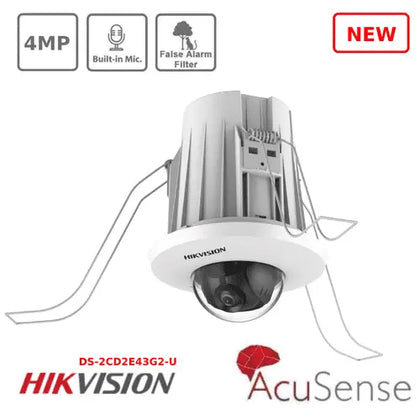 Hikvision DS-2CD2E43G2-U 4 MP AcuSense In-Ceiling Flushed Fixed Mini Dome Network Camera (Offer) Hikvision Dome  VoIP Supplies