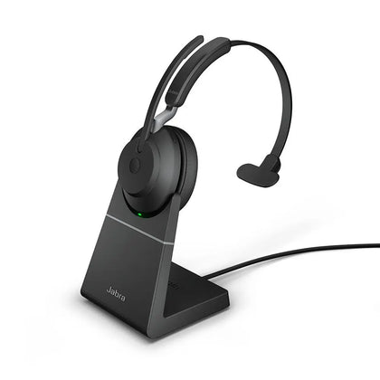 Jabra Evolve2 65 Link380a UC Mono Black Wireless Headset with Desk Stand (26599-889-989) Jabra   VoIP Supplies
