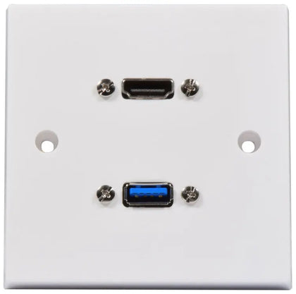 Multimedia Wallplate with 8K HDMI and USB3.0 Sockets AV:Link Commercial Audio  VoIP Supplies