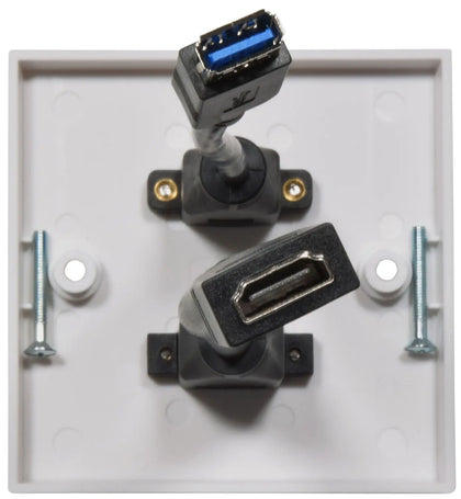 Multimedia Wallplate with 8K HDMI and USB3.0 Sockets AV:Link Commercial Audio  VoIP Supplies