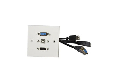 Multimedia Wallplate with VGA, USB Type-B and 4K HDMI Sockets AV:Link Commercial Audio  VoIP Supplies