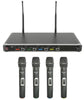 NU4 Quad UHF Wireless Microphone System chord Commercial Audio  VoIP Supplies
