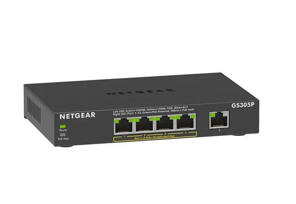 Netgear 5-Port Gigabit Ethernet SOHO Unmanaged Switch (GS305P-200UKS) Netgear   VoIP Supplies