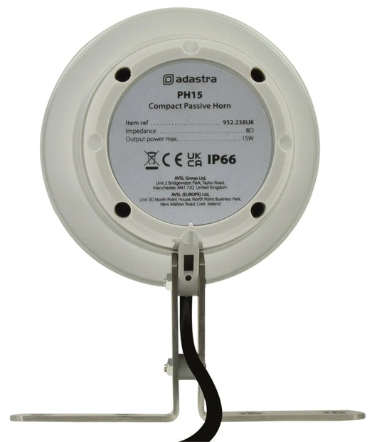 PH15 Waterproof ABS Horn Speaker 15W 8 Ohm Adastra Commercial Audio  VoIP Supplies