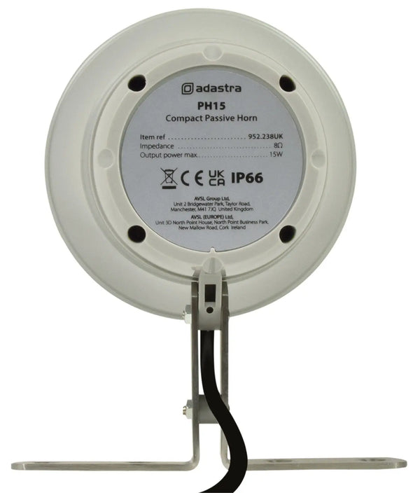 PH15 Waterproof ABS Horn Speaker 15W 8 Ohm Adastra Commercial Audio  VoIP Supplies