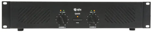 QTX Q1000 2 x 500W Power Amplifier, 4-8 Ohms, 2U Rack Mount Adastra Commercial Audio  VoIP Supplies
