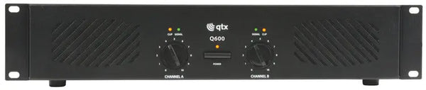 QTX Q1000 2 x 500W Power Amplifier, 4-8 Ohms, 2U Rack Mount Adastra Commercial Audio  VoIP Supplies