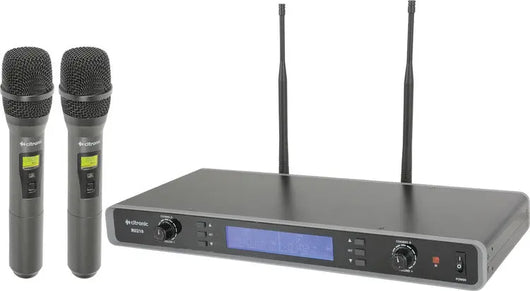 Tuneable Dual UHF Handheld Microphone System Citronic Commercial Audio  VoIP Supplies