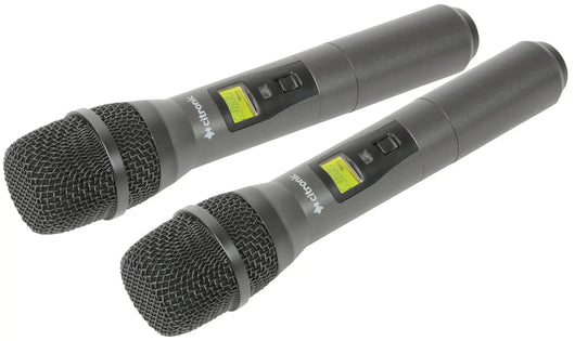 Tuneable Dual UHF Handheld Microphone System Citronic Commercial Audio  VoIP Supplies