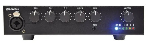 UA Series Compact 100V Mixer-Amplifiers Adastra Commercial Audio  VoIP Supplies