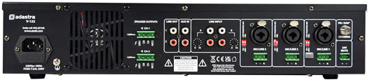 V-122 Dual Zone 100V Mixer-Amplifier 2 x 120W Adastra   VoIP Supplies