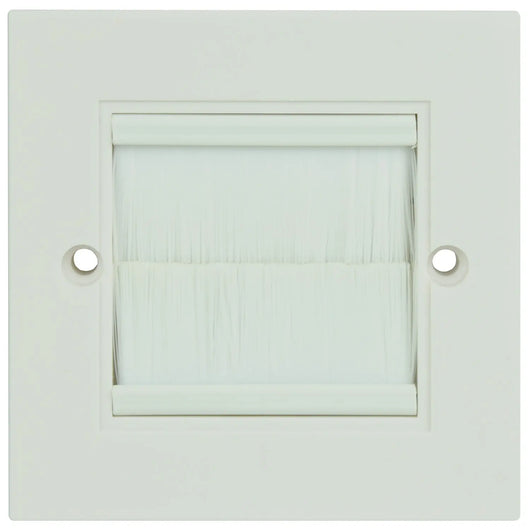 White Single Gang Wallplate Brushes AV:Link Commercial Audio  VoIP Supplies