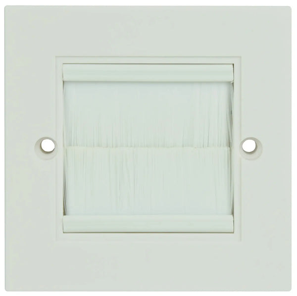 White Single Gang Wallplate Brushes AV:Link Commercial Audio  VoIP Supplies