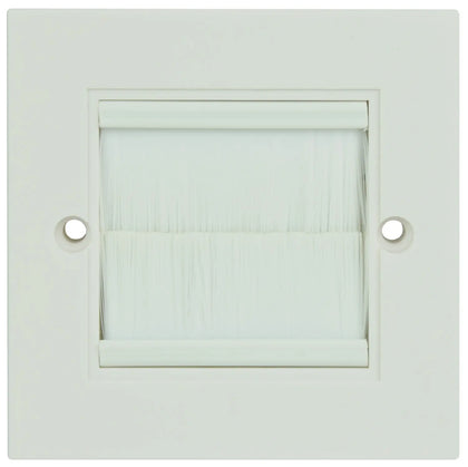 White Single Gang Wallplate Brushes AV:Link Commercial Audio  VoIP Supplies