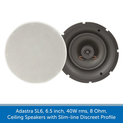 Adastra SL6 - 6.5 inch 40W In-Ceiling Speakers, 8 Ohms (Sold in Pairs)