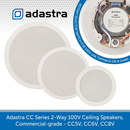 Adastra CC Series 2-Way 100V In-Ceiling Speakers, Commercial-grade - CC5V, CC6V, CC8V