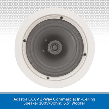 Adastra CC6V 2-Way Commercial In-Ceiling Speaker 100V/8ohm, 6.5